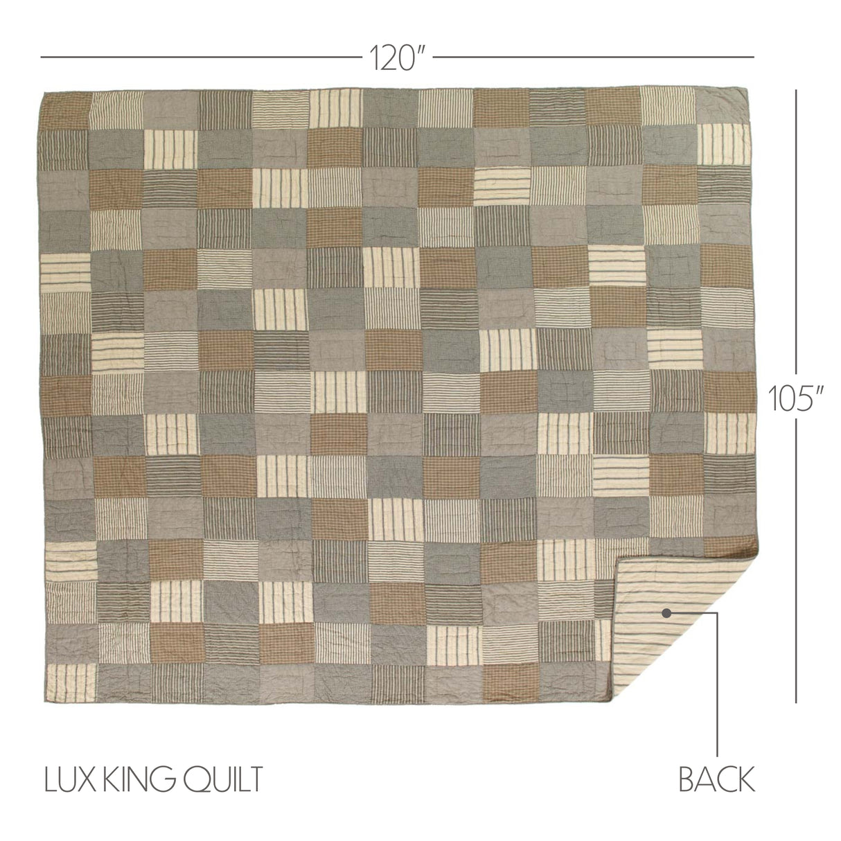 Sawyer Mill Charcoal 8 Piece Luxury King Quilt Set (1 Luxury King Quilt, 2 King Shams, 2 King Pillowcase, 2 Euro Shams, 1 King Bed Skirt)