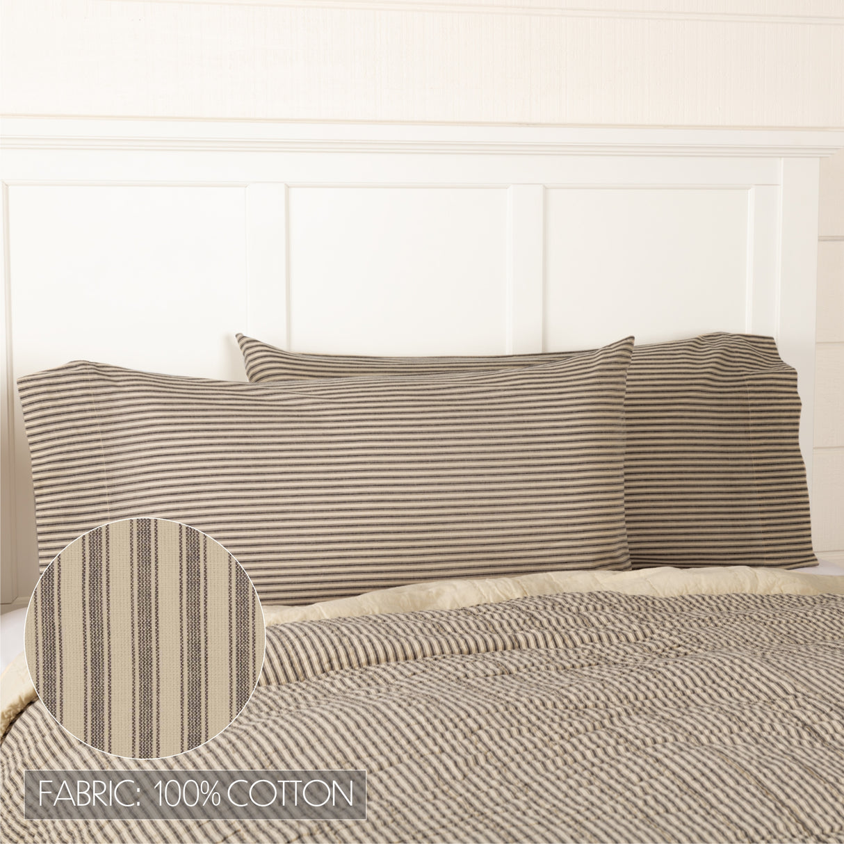 Sawyer Mill Charcoal 8 Piece Luxury King Quilt Set (1 Luxury King Quilt, 2 King Shams, 2 King Pillowcase, 2 Euro Shams, 1 King Bed Skirt)