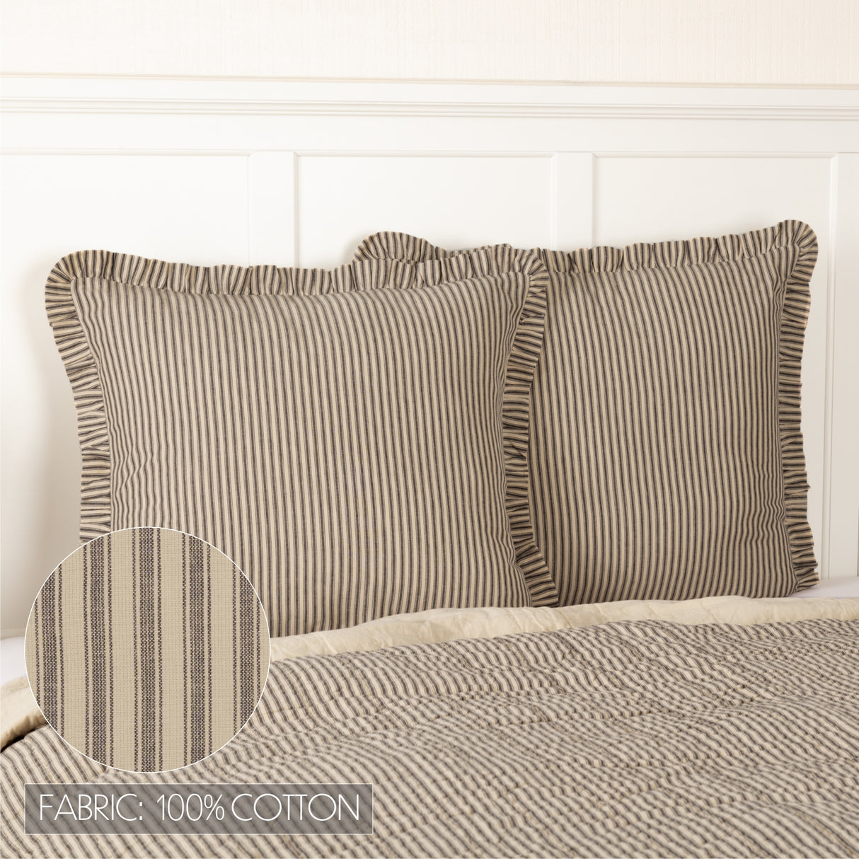 Sawyer Mill Charcoal 8 Piece Luxury King Quilt Set (1 Luxury King Quilt, 2 King Shams, 2 King Pillowcase, 2 Euro Shams, 1 King Bed Skirt)
