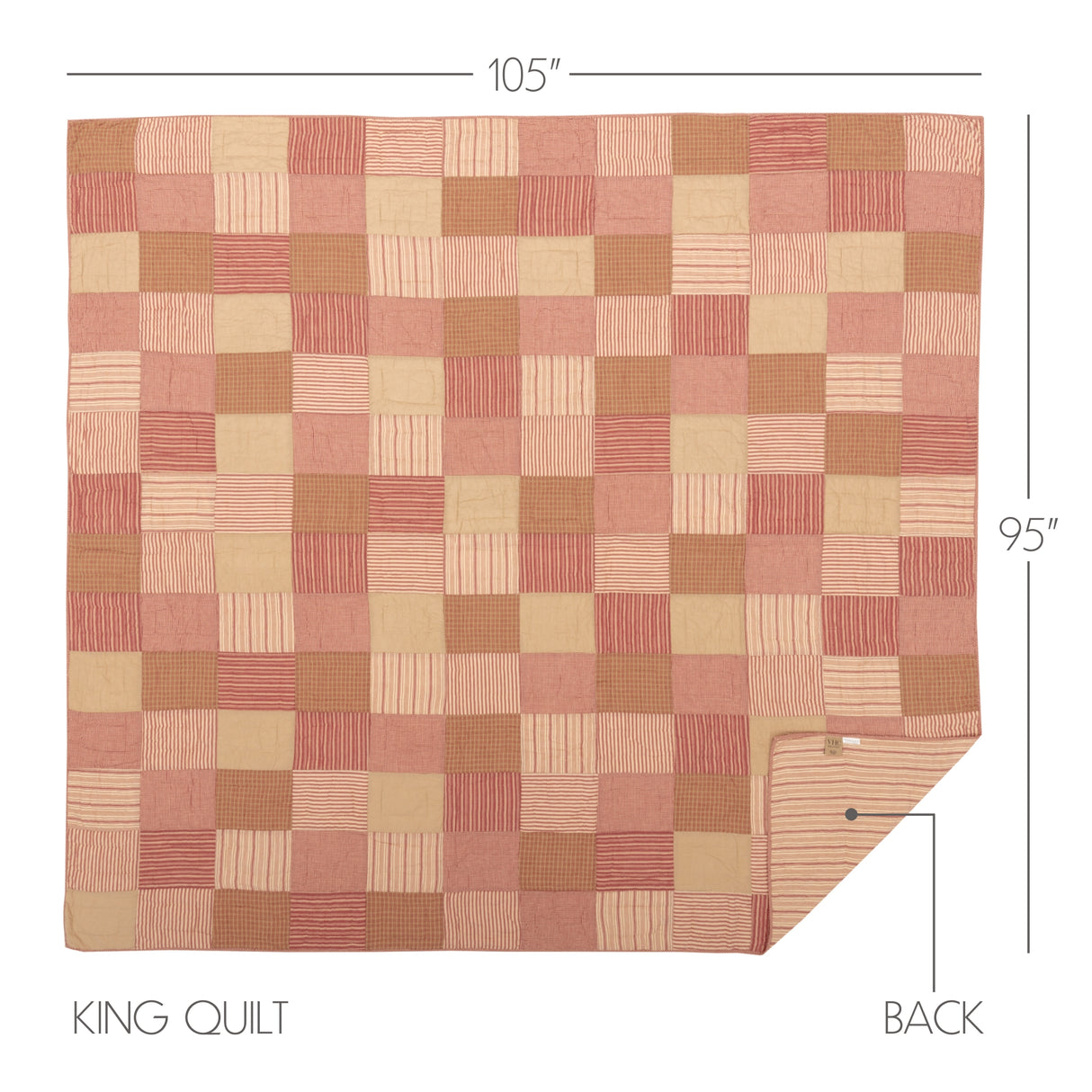Sawyer Mill Red 8 Piece King Quilt Set (1 King Quilt, 2 King Shams, 2 King Pillowcase, 2 Euro Shams, 1 King Bed Skirt)