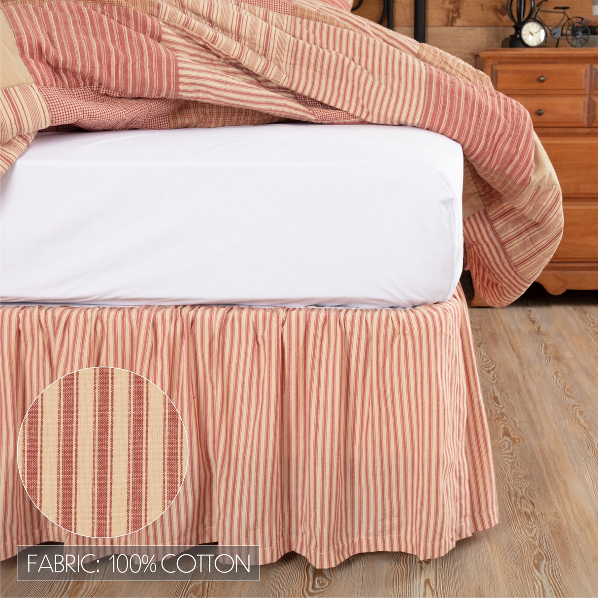 Sawyer Mill Red 8 Piece Luxury King Quilt Set (1 Luxury King Quilt, 2 King Shams, 2 King Pillowcase, 2 Euro Shams, 1 King Bed Skirt)