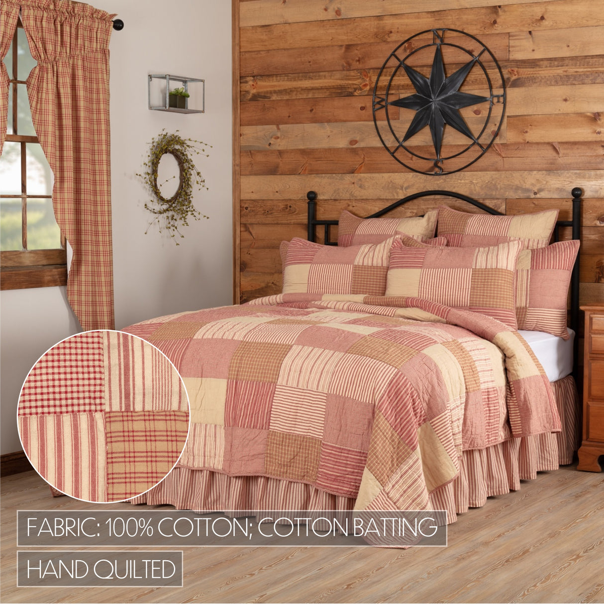 Sawyer Mill Red 8 Piece Luxury King Quilt Set (1 Luxury King Quilt, 2 King Shams, 2 King Pillowcase, 2 Euro Shams, 1 King Bed Skirt)