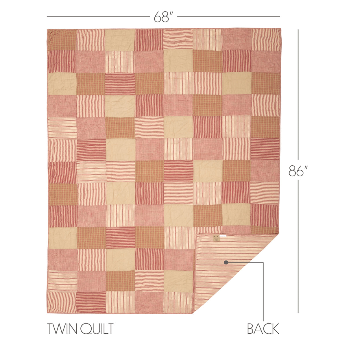Sawyer Mill Red 8 Piece Twin Quilt Set (1 Twin Quilt, 2 Standard Shams, 2 Standard Pillowcase, 2 Euro Shams, 1 Twin Bed Skirt)