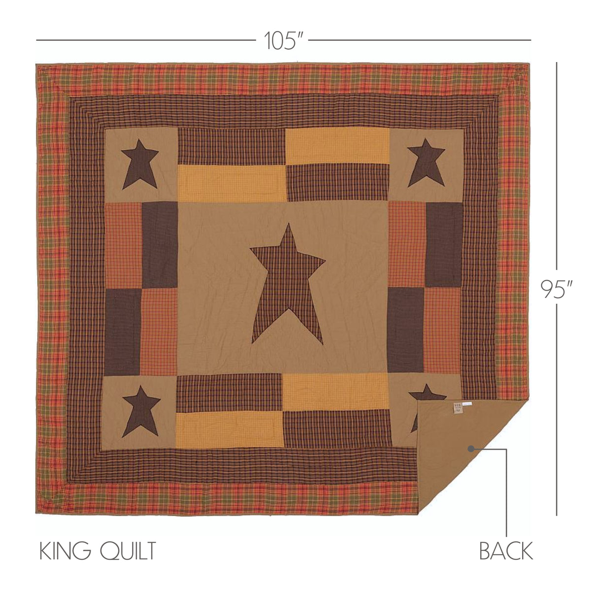 Stratton 5PC Dark Khaki Bedding Set King (1 Quilt, 2 Shams, 2 Pillowcases)