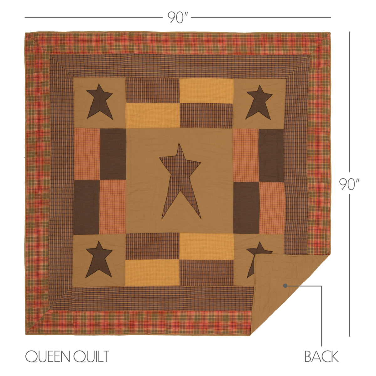 Stratton 5PC Dark Khaki Bedding Set Queen (1 Quilt, 2 Shams, 2 Pillowcases)