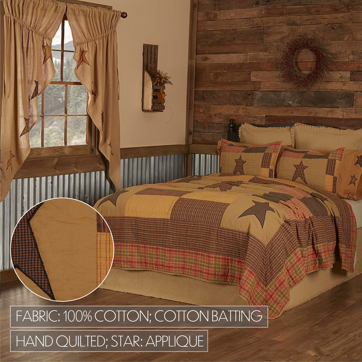 Stratton 5PC Dark Khaki Bedding Set Twin (1 Quilt, 2 Shams, 2 Pillowcases)