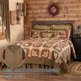 Tea Cabin 5PC Moss Green Bedding Set Queen (1 Quilt, 2 Shams, 2 Pillowcases)