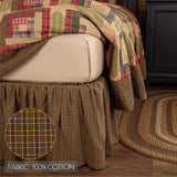 Tea Cabin 6PC Moss Green Bedding Set King (1 Quilt, 2 Shams, 2 Pillowcases, 1 Bedskirt)