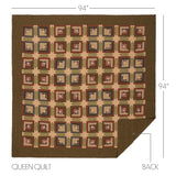 Tea Cabin 6PC Moss Green Bedding Set Queen (1 Quilt, 2 Shams, 2 Pillowcases, 1 Bedskirt)