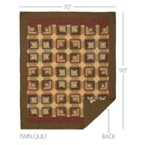 Tea Cabin 8PC Moss Green Bedding Set Twin (1 Quilt, 2 Shams, 2 Pillowcases, 1 Bedskirt, 2 Euros)