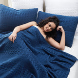100% Cotton Waffle Weave Blanket & Sham Set of 2