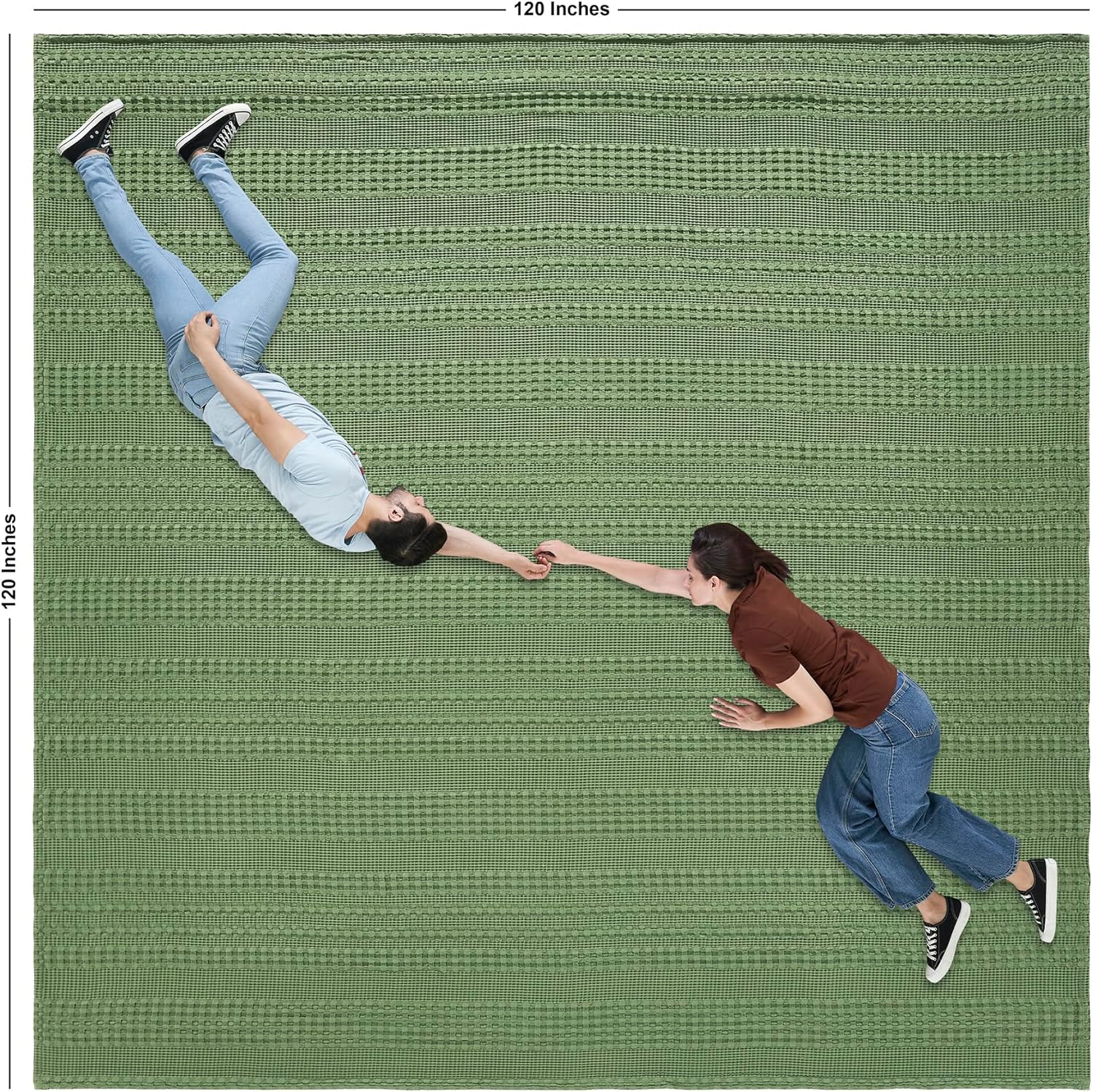 100% Cotton Waffle Weave Blanket & Sham Set of 2