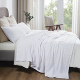 100% Cotton Waffle Weave Blanket & Sham Set of 2