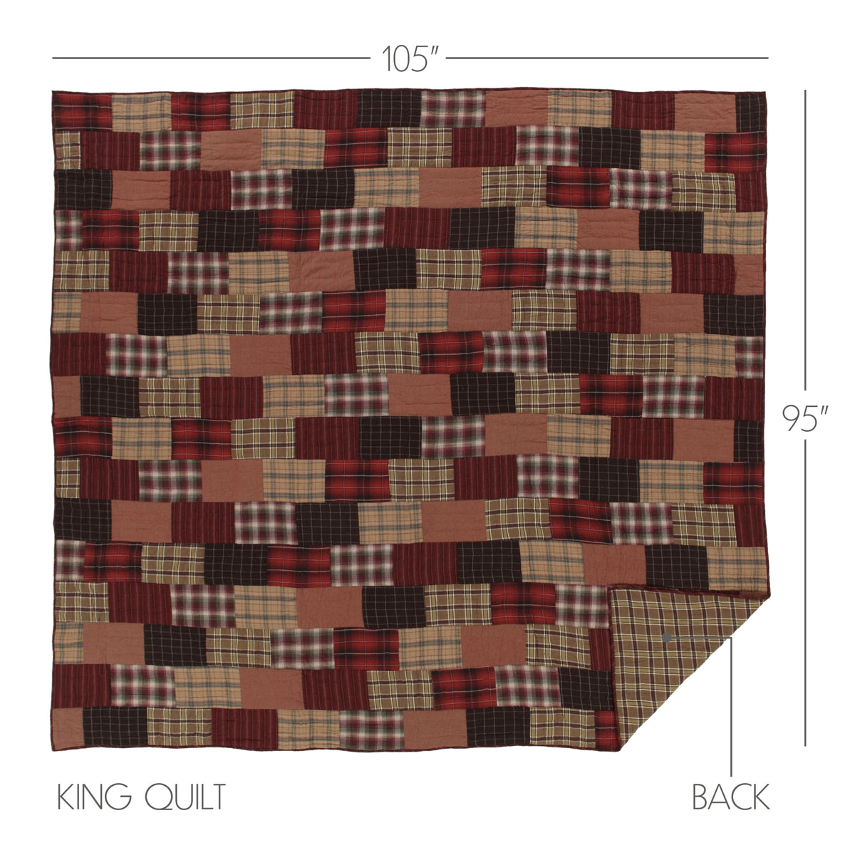 Wyatt 5PC Crimson Bedding Set King (1 Quilt, 2 Shams, 2 Pillowcases)