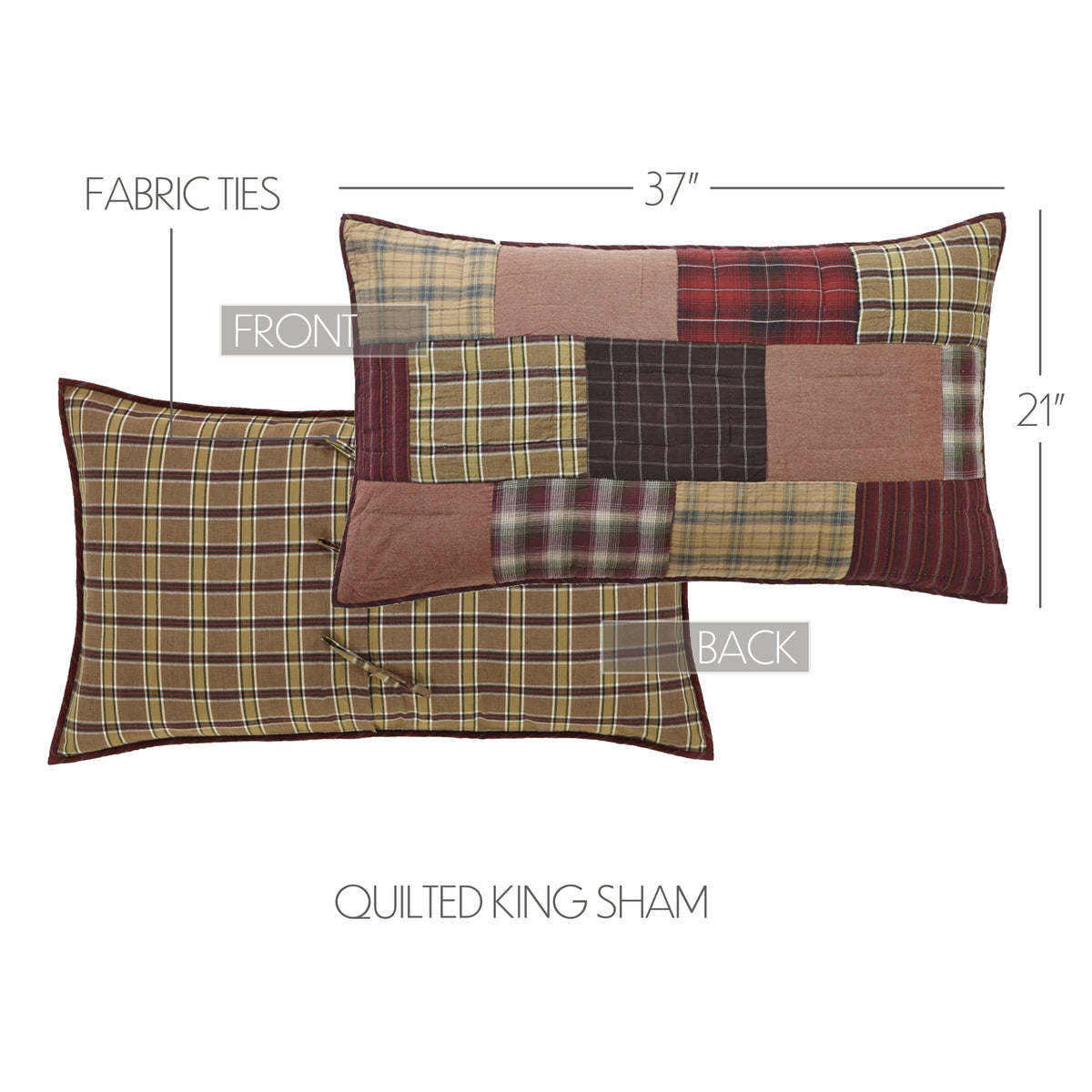 Wyatt 5PC Crimson Bedding Set King (1 Quilt, 2 Shams, 2 Pillowcases)