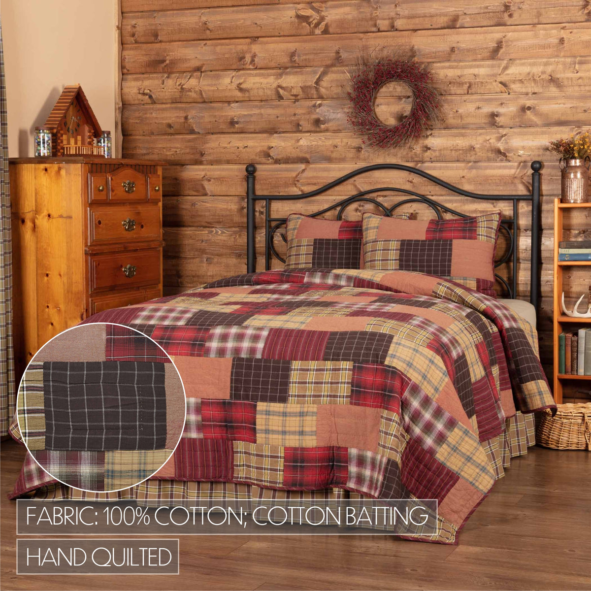 Wyatt 5PC Crimson Bedding Set King (1 Quilt, 2 Shams, 2 Pillowcases)