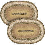 Kettle Grove, Dining Table Placemat, Braided Jute, Oval, Tan & Black, 12x18, 2 Pack