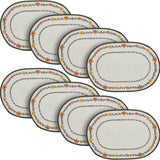 Braided Cotton Pumpkin Bounty Oval Placemat Stencil 13x19, Decorative Fall Placemat, Table Decor for Fall and Thanksgiving, 8 Pack 8 Pack