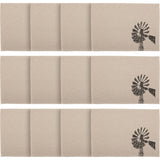 Sawyer Mill Windmill Graphic/Print Chambray Cotton Farmhouse Tabletop Kitchen Stenciled Runner, Placemat Set 12x18, Khaki Tan, 12 Pack