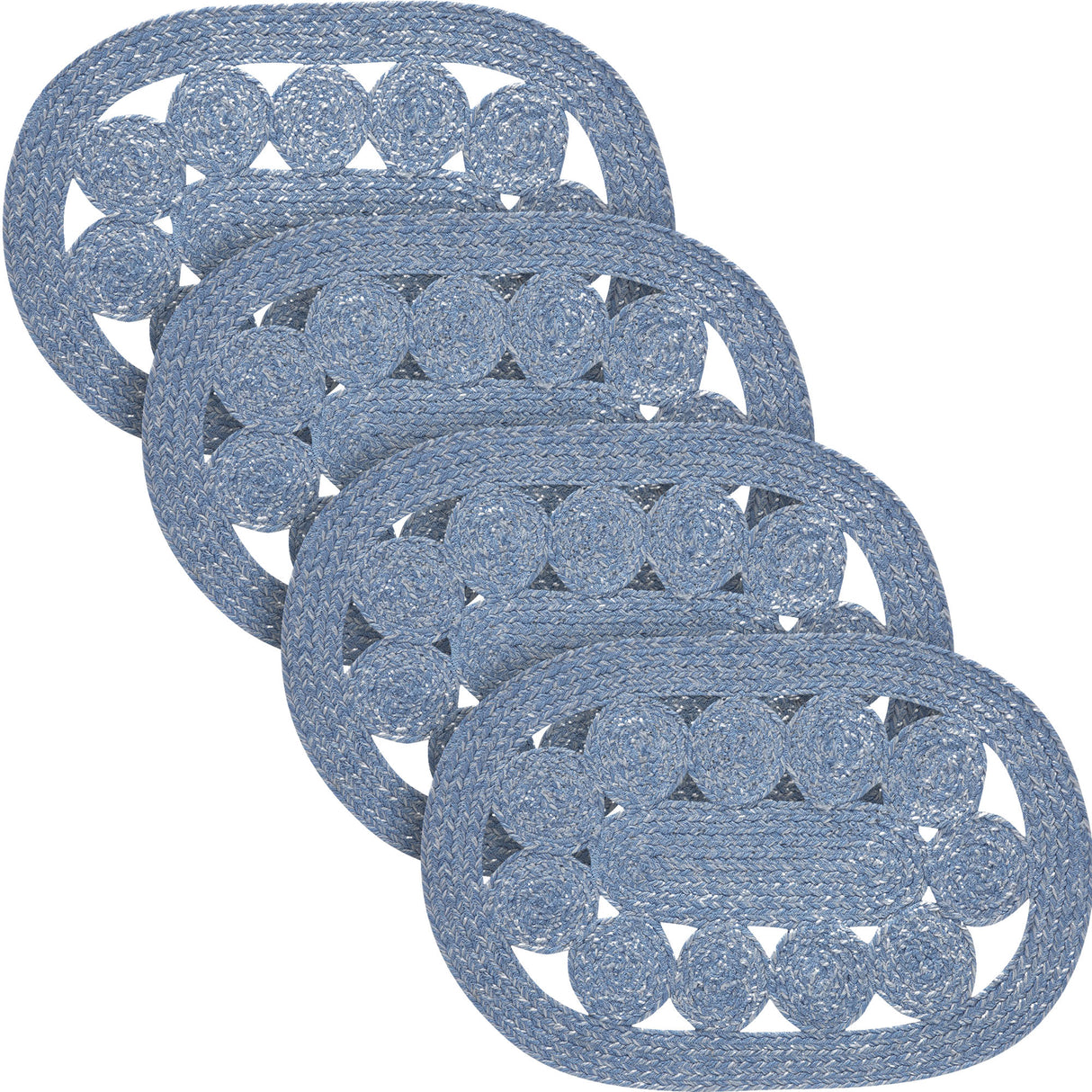 Celeste Blended Blue Indoor/Outdoor Placemat 13x19, 4 Pack 4 Pack