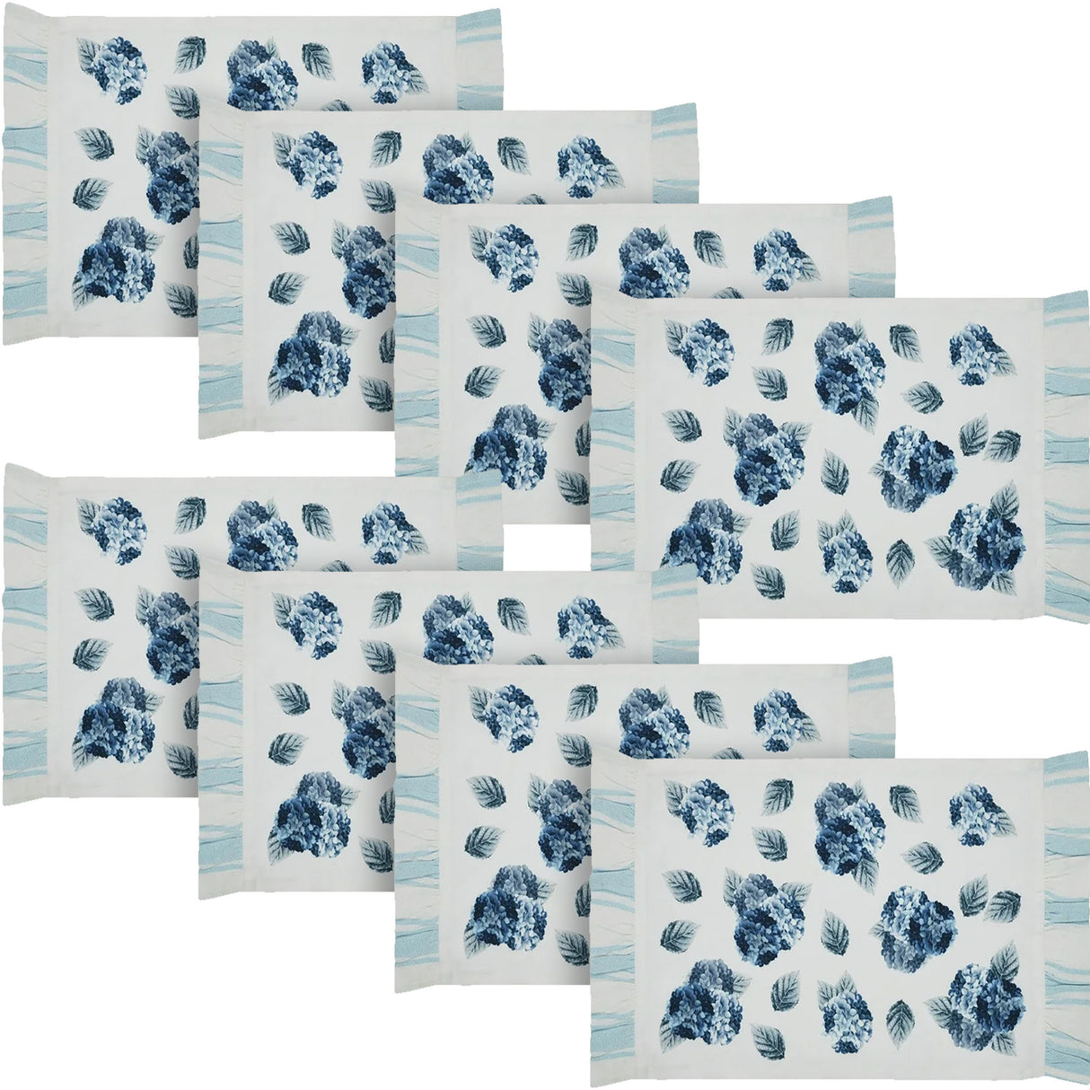 Finders Keepers Hydrangea Ruffled Placemat Set of 2 13x19, 4 Pack 8 Pack