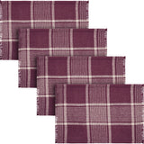 Eston Burgundy Tan Plaid Placemat Set of 2 13x19, 4 Pack