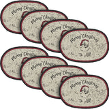 Jolly Ole Santa Jute Oval Placemat 10x15, 8 Pack 8 Pack
