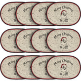 Jolly Ole Santa Jute Oval Placemat 13x19, 12 Pack 12 Pack