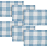Placemat 13x19 Set of 2, Cotton Dining Room, Kitchen Placemat, Dining Table Placemats, Place Mat, Annie Buffalo Check Collection, Rectangle 13x19, Dusk Blue, 3 Pack 6 Pack