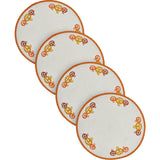 Braided Cotton Country Halloween Stencil Placemat 14 inch Diameter, Decorative Fall Placemat, Table Decor for Fall and Halloween, 4 Pack 4 Pack