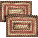Ginger Spice Table Placemat, Orange Red Natural, Jute Blend, Rectangle, 10x15 Inches, 2 Pack