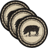 Sawyer Mill Charcoal Pig Jute Trivet 8, Set of 3