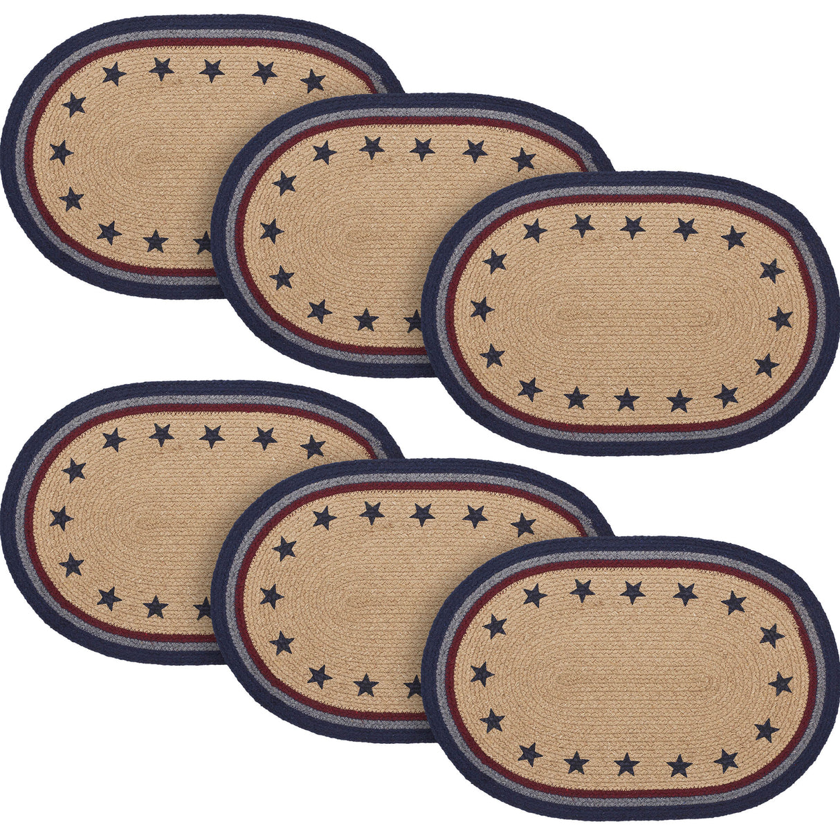 My Country Oval Placemat Stencil Stars 13x19, 6 Pack 6 Pack