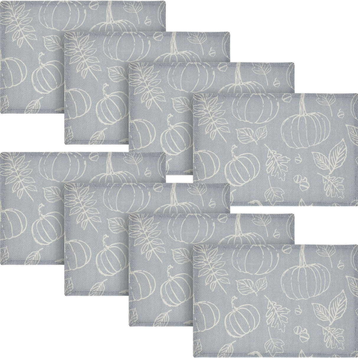Silhouette Pumpkin Grey Placemat Set of 2 13x19, 4 Pack 8 Pack