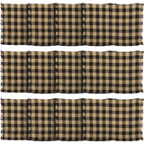 VHC Brands, Burlap Black Check, Cotton, 12x18, Fringed, Placemat, Set of 6, Black, 12 Pack