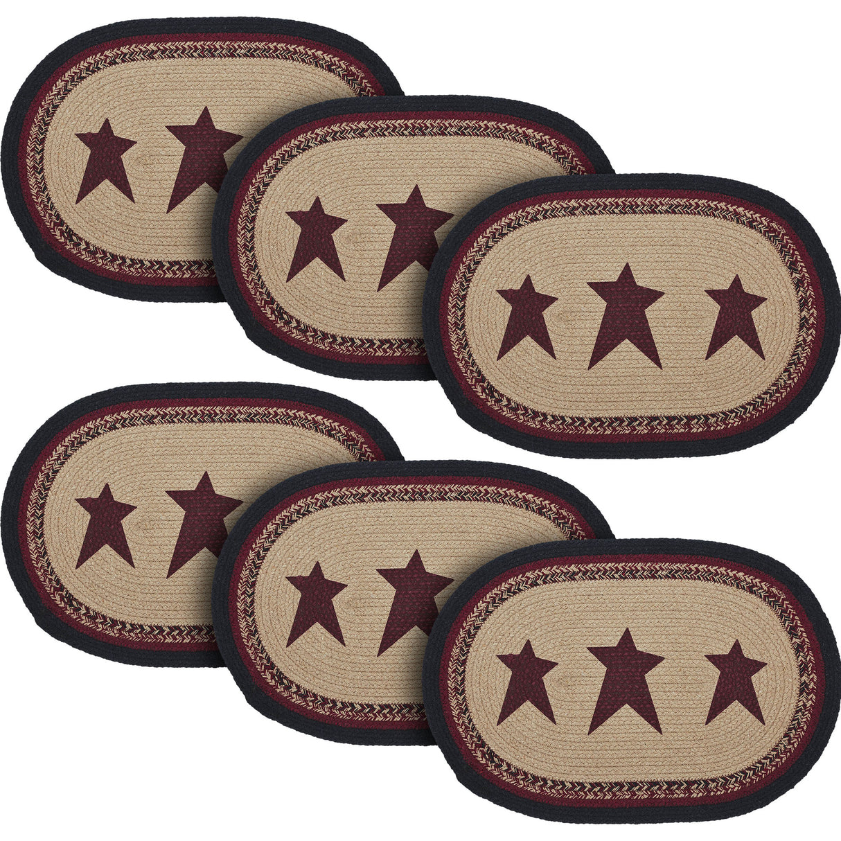 Connell Oval Placemat Stencil Stars 13x19, 6 Pack 6 Pack