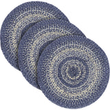 Great Falls Blue Jute Trivet 15, Set of 3