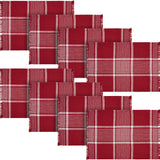 Eston Red White Plaid Placemat Set of 2 Fringed 13x19, 4 Pack 8 Pack
