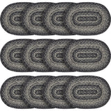 Sawyer Mill Black White Jute Oval Placemat 10x15, 12 Pack 12 Pack