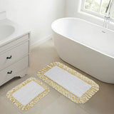 VHC Brands Annie Buffalo Check Cornsilk Yellow 2pc Bathhmat Set, 20x30 and 27x48