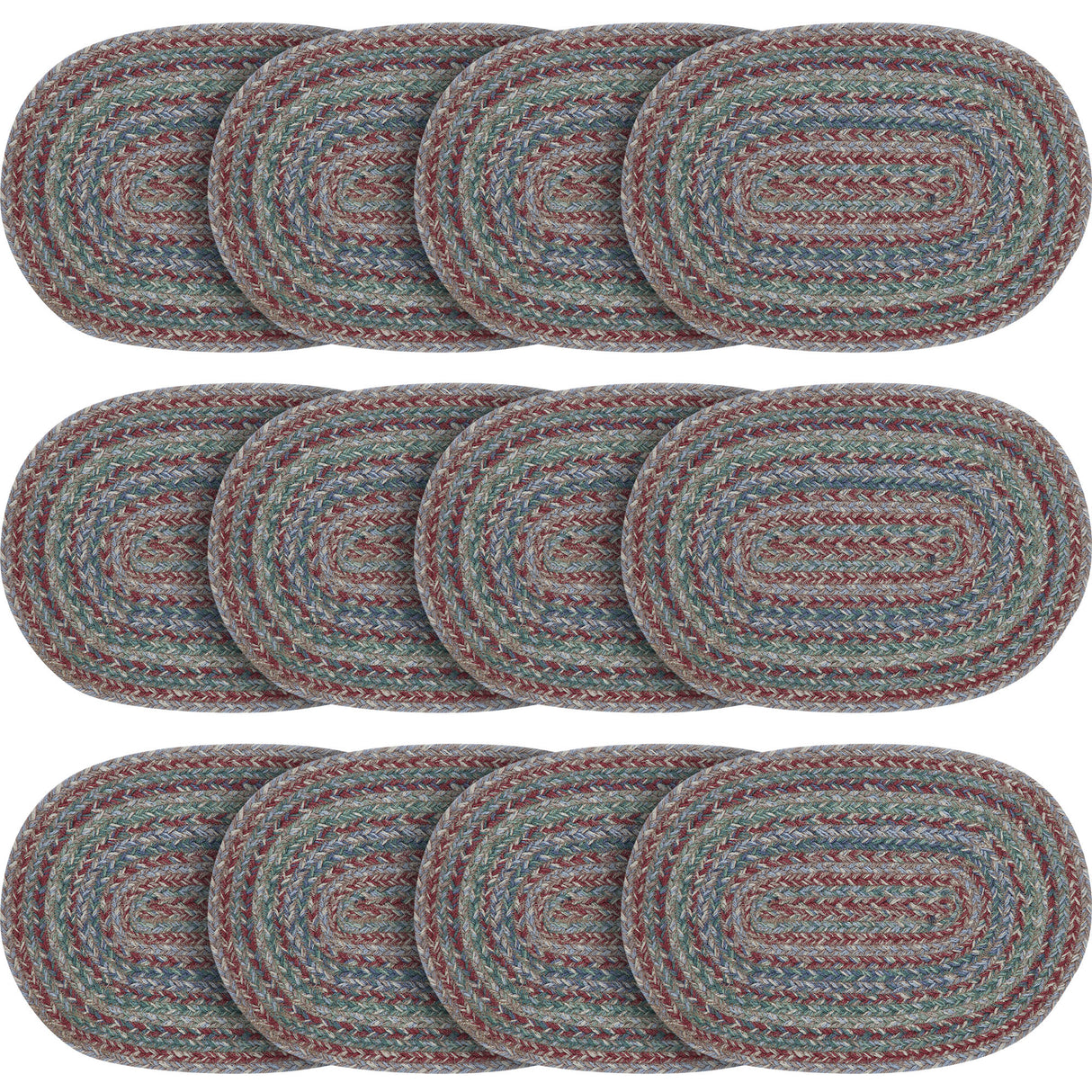 Multi Jute Oval Placemat 10x15, 12 Pack 12 Pack