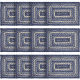 Farmhouse Great Falls Blue Table Placemat, Blue White, Jute Blend, Rectangle, 12x18 Inches, 12 Pack 12 Pack
