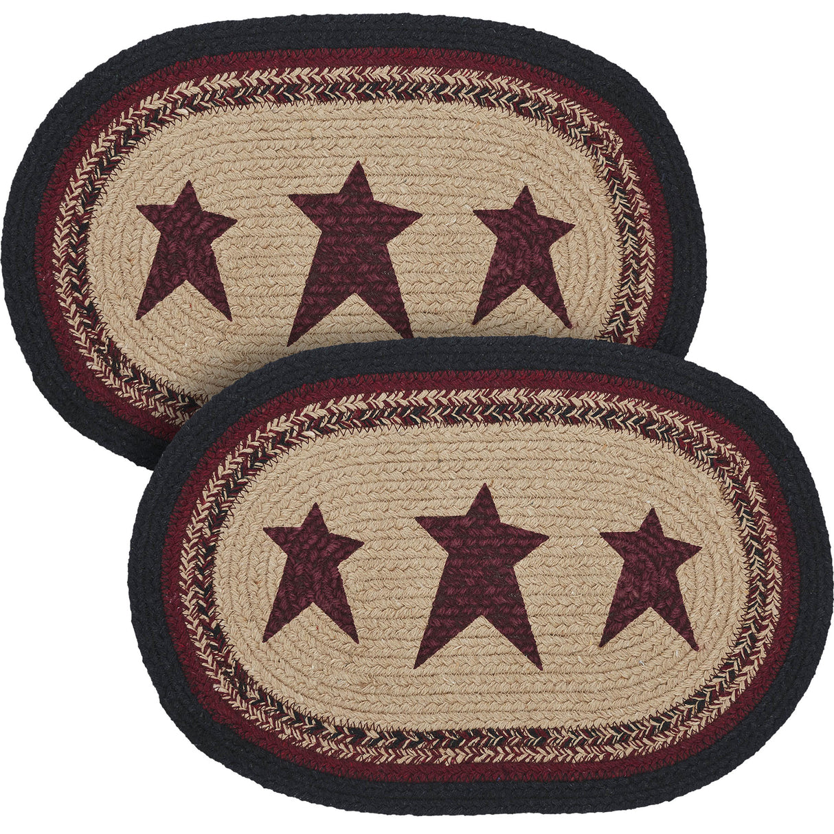 Connell Oval Placemat Stencil Stars 10x15, 2 Pack