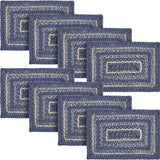 Farmhouse Great Falls Blue Table Placemat, Blue White, Jute Blend, Rectangle, 10x15 Inches, 8 Pack 8 Pack
