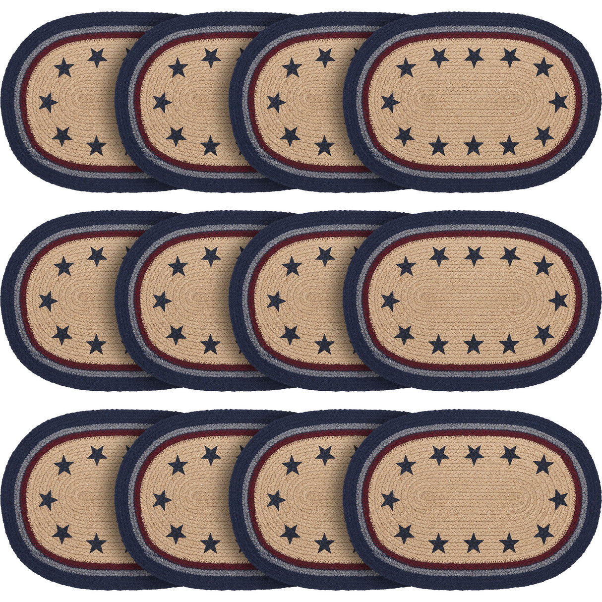 My Country Oval Placemat Stencil Stars 10x15, 12 Pack 12 Pack