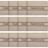Sawyer Mill Rustic Farmhouse Style 12 x 18 Inch Rectangular Cotton Chambray Stenciled Table Decor Placemats, Farmhouse, Set of 6, 12 Pack