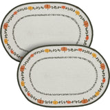 Braided Cotton Pumpkin Bounty Oval Placemat Stencil 13x19, Decorative Fall Placemat, Table Decor for Fall and Thanksgiving, 2 Pack