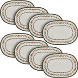 Braided Cotton Pumpkin Bounty Oval Placemat Stencil 10x15, Decorative Fall Placemat, Table Decor for Fall and Thanksgiving, 8 Pack 8 Pack