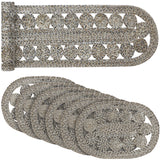 Celeste Dove Grey 12x72 Table Runner & 6 pc 13x19 Placemat Set