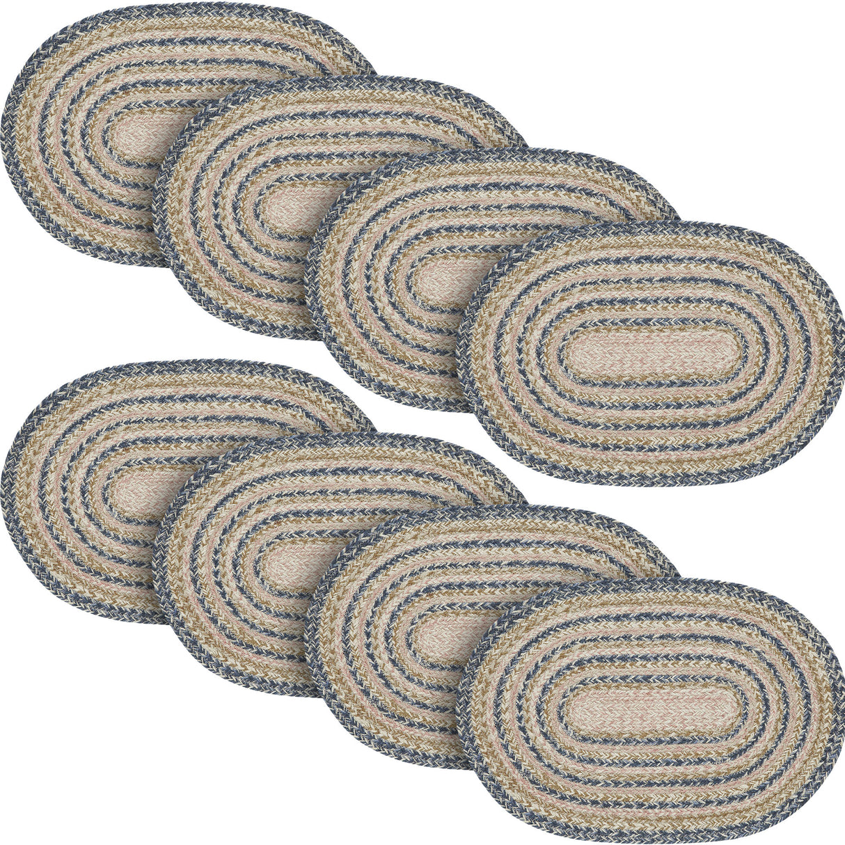Kaila Jute Oval Placemat 13x19, 8 Pack 8 Pack